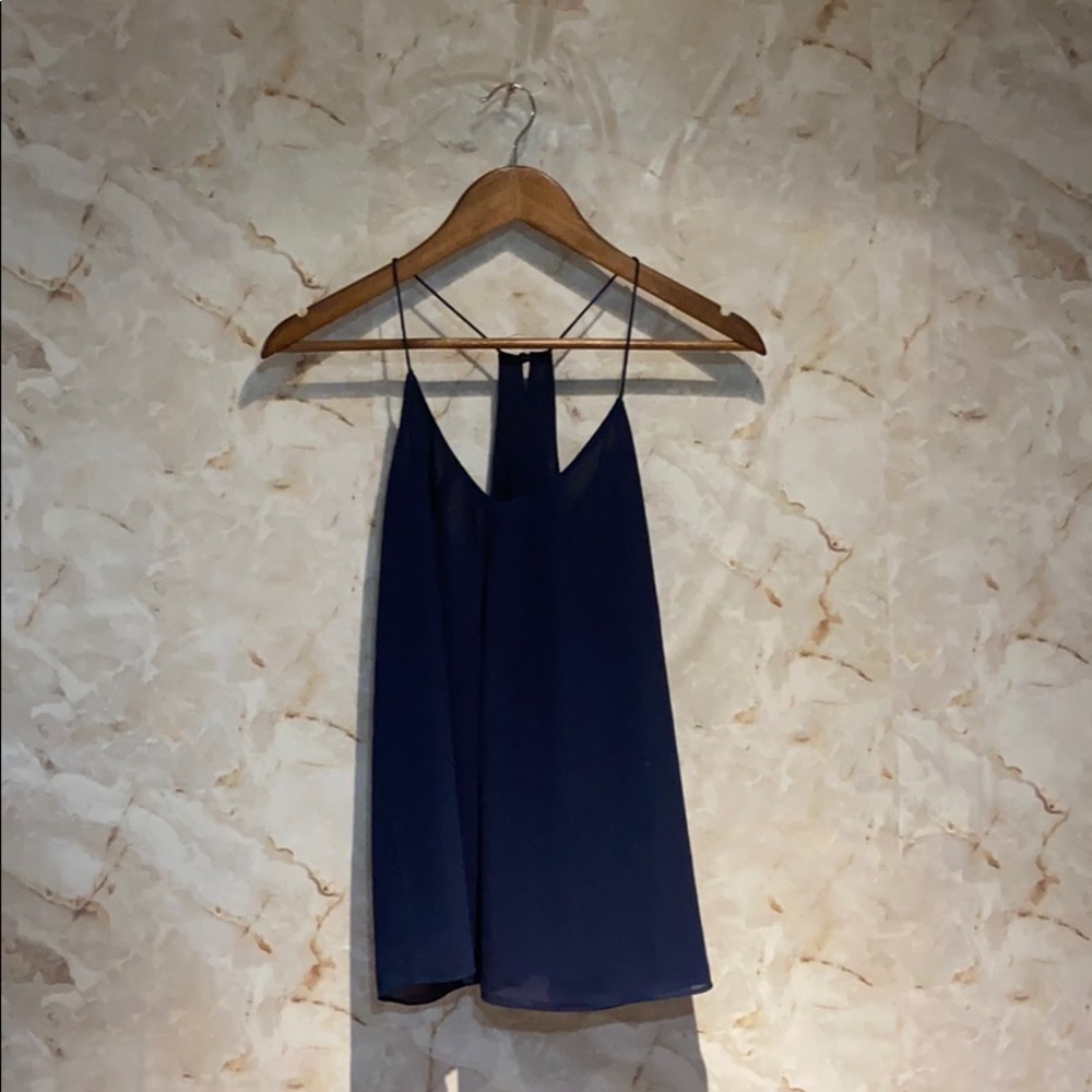 Navy blue sleeveless racer back top